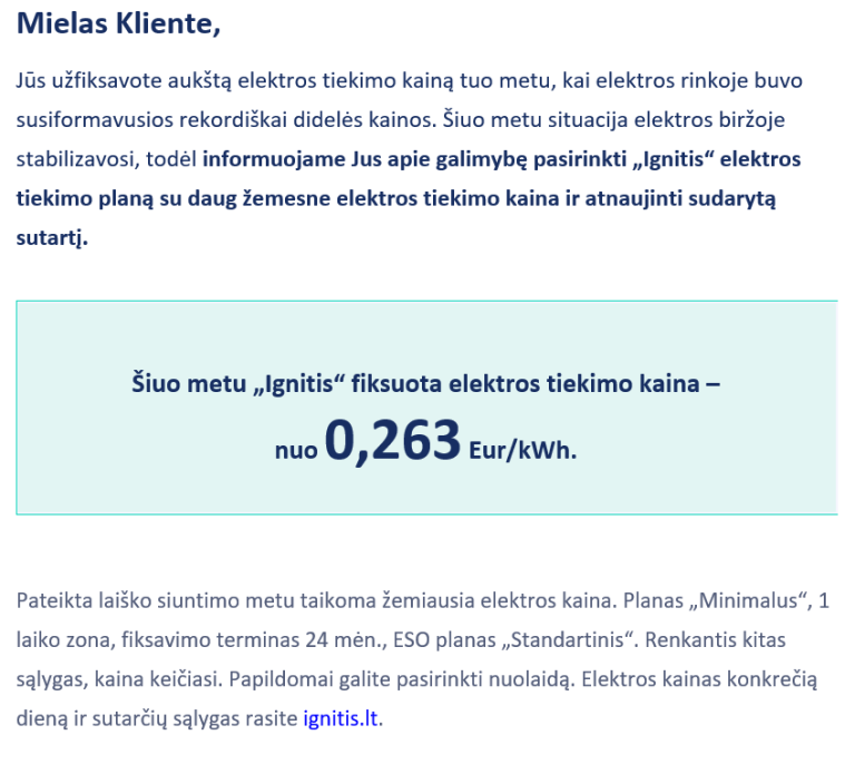 Igničio elektros kainos pasiūlymas – Dainiaus webaz – elektronika ir ne ...